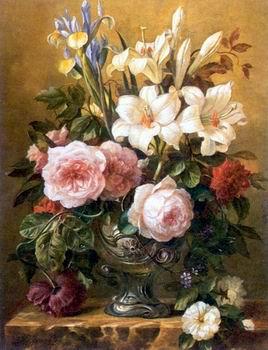  Floral, beautiful classical still life of flowers.125